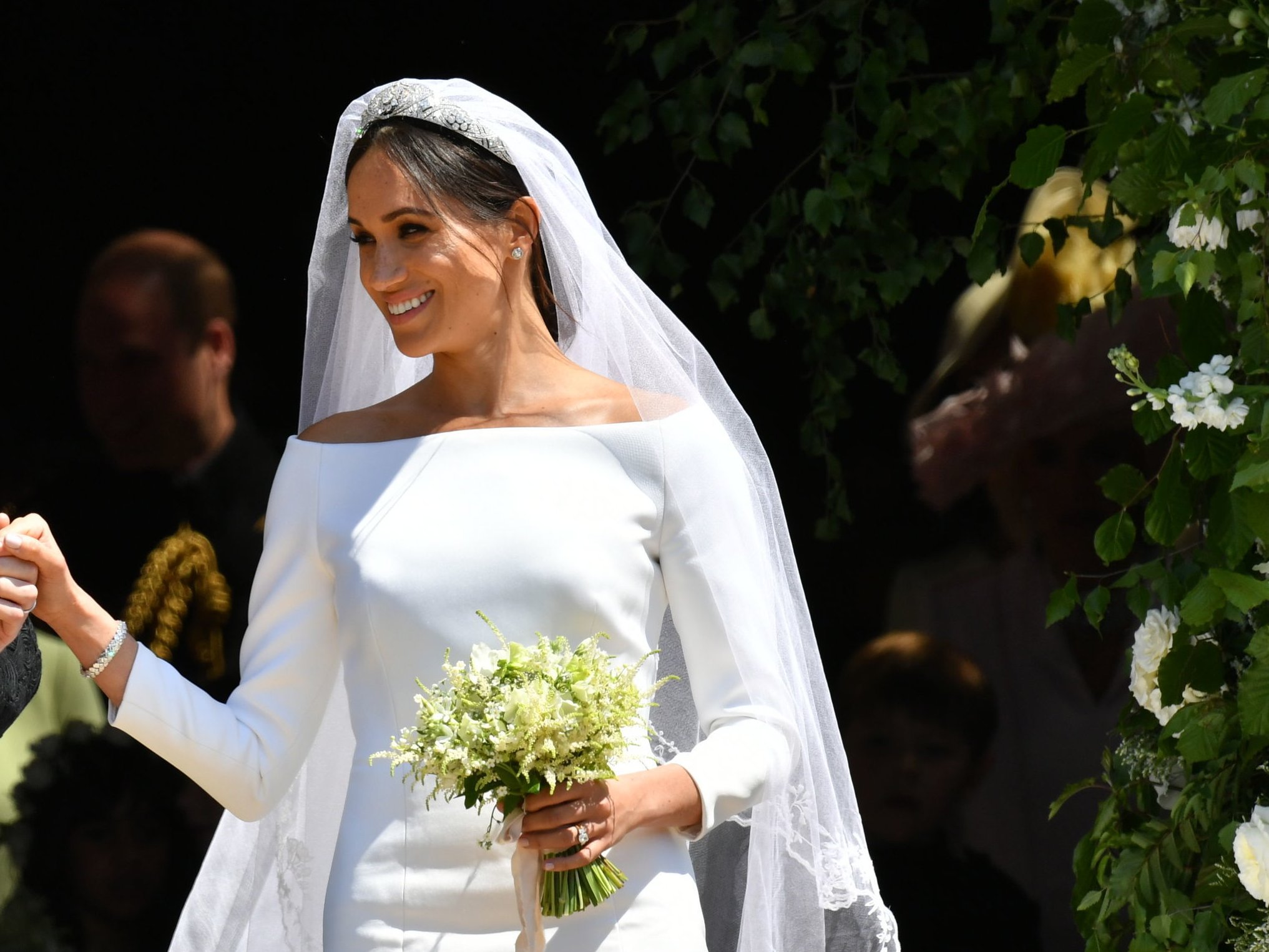 Meghan Markle wedding: What did Meghan wear for her first wedding dress? |  Royal | News | Express.co.uk